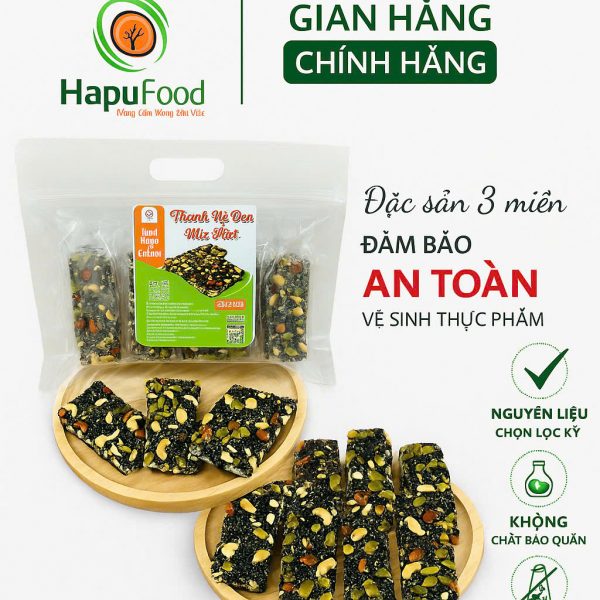 Thanh Mè Đen Mix Hạt HapuFood