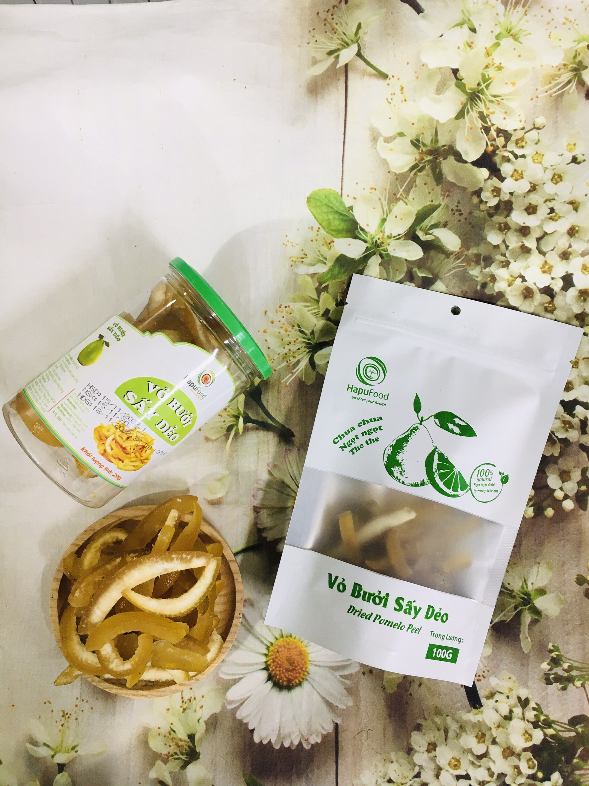 Vỏ bưởi sấy dẻo HapuFood